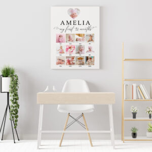 Poster frame in living room psd mockup