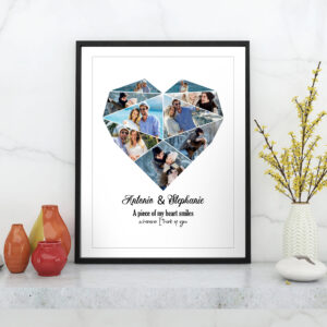 Poster frame in living room psd mockup