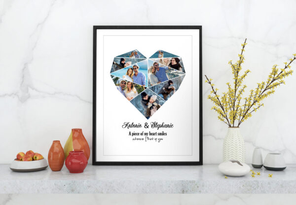 Poster frame in living room psd mockup